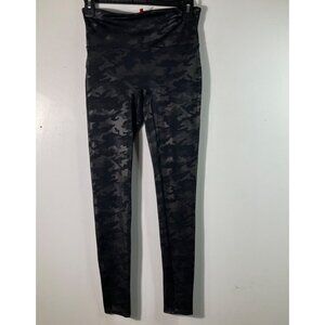 Womens Spanx Camo Leggings‎ Black Green M Nylon Elastane
